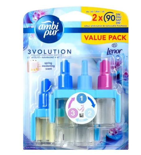 Ambi Pur 3Volution n�pl� do elektrick�ho osv�ova�e vzduchu Lenor Spring Awakening 2x20ml